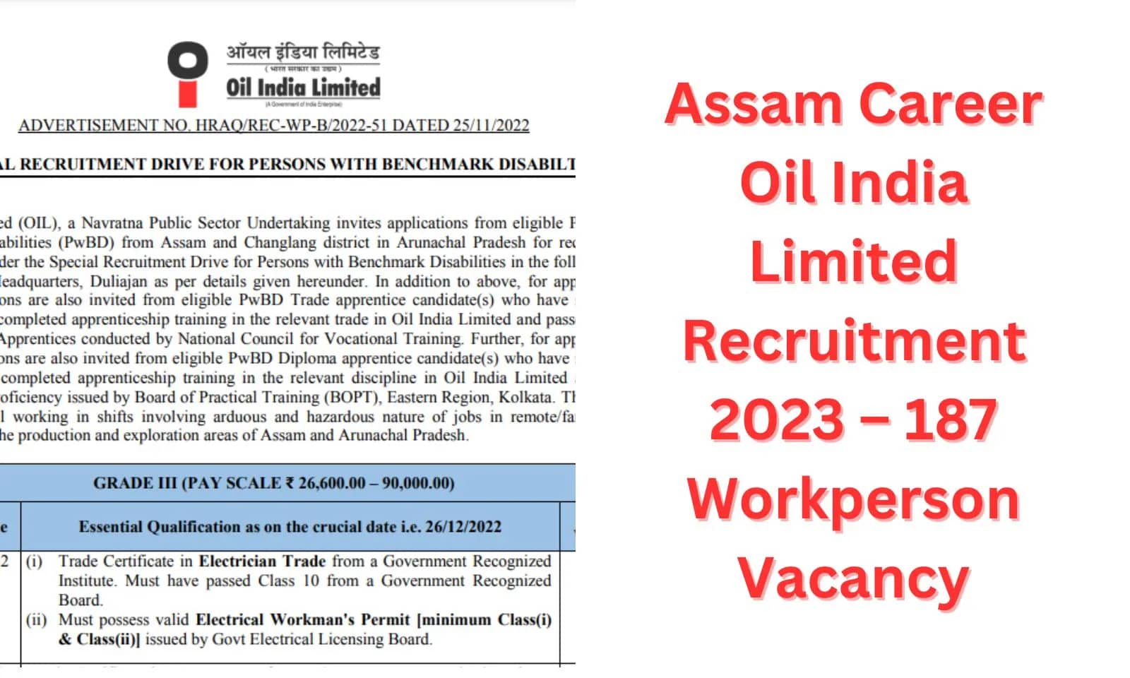 Assam Career Oil India Limited Recruitment 2023