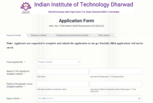 IIT Dharwad Recruitment 2023 Apply Online For 10 JRF, SRF and Other Post